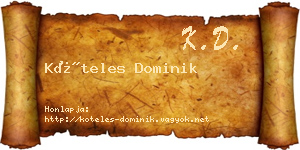 Köteles Dominik névjegykártya