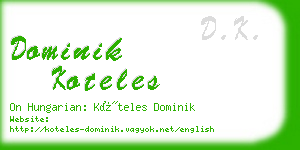 dominik koteles business card